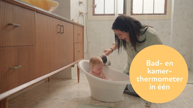 Nuby - Babybadthermometer in de vorm van een pinguïn - Eenvoudig af te lezen scherm - BPA-vrij - Grijs - Geschikt vanaf 0 maanden