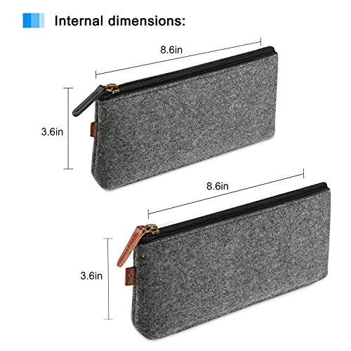 image for ProCase 2 Pack Pencil Case, Felt Pen Pouch Students Stationery Bag, Po