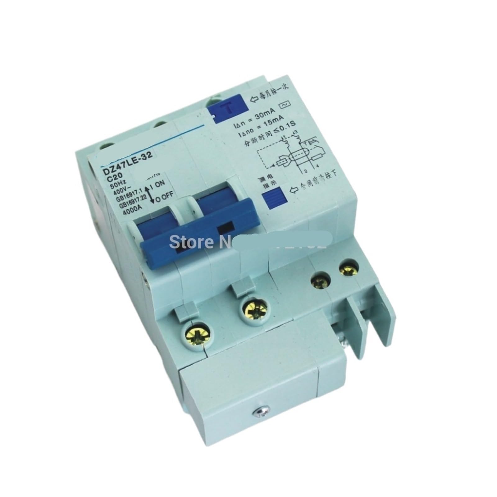 Disjoncteur à courant résiduel 230V 20A DZ47LE protection fuite terre et surintensité tableau - 2