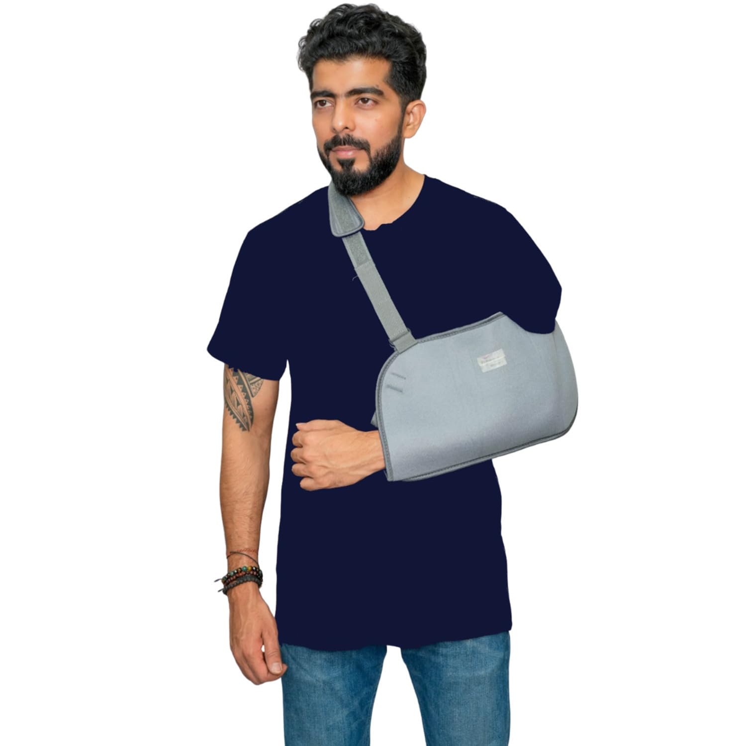 Men's Half Sleeve Post Surgery Left Side Zipper Recovery T-Shirt