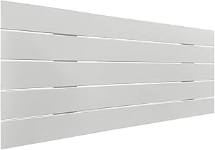 DHOME Cabecero de Madera reciclada DM Estilo Palet Horizontal Cama Palets Herrajes incluidos (105cm, Blanco sólido)