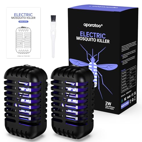 2 Pack Mückenstecker, Insektenvernichter Elektrischer mit UV-Licht, Mückenlampe für Mücken Fliegen Motten, Elektrischer Insekten-Schutz für Mücken, Motten, Fliege, Spinnen