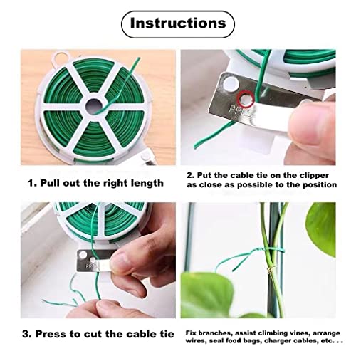R H lifestyle Green Color Plastic Twist Tie Wire Spool with Cutter for Garden Yard Plant (Green 20m) ANC4517
