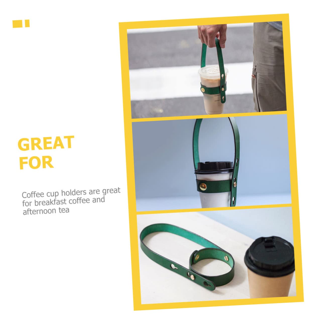 Anneome 3piezas Funda De Café De Pu Reutilizable Soporte Portátil Para Tazas Aislante y Ligero Para Llevar Bebidas Calientes Accesorio Práctico Para Hogar y Viajes