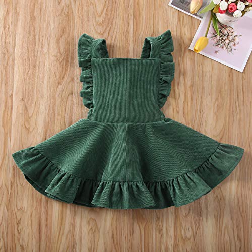 Image of Specialcal Baby Girls Velvet Suspender Skirt Infant Toddler Ruffled Casual Strap Sundress Summer Outfit Clothes