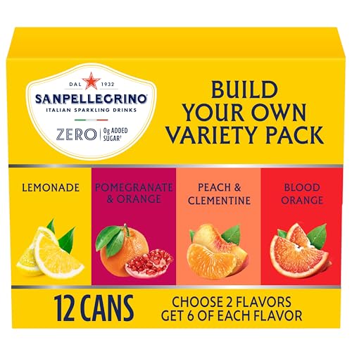 Image of Sanpellegrino Zero Grams Added Sugar Italian Sparkling Drinks, Sparkling Fruit Beverage, Made with Natural Flavors, Build Your Own Variety Pack, 12-Pack