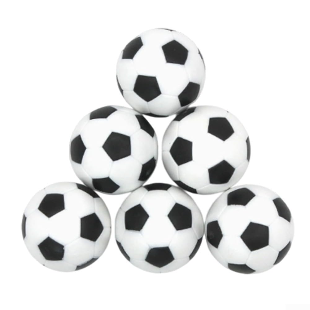 6 Pack Tabletop Soccer Replacement Balls 23mm Foosball Set Accessories, For Indoor Game Room Party Decorations Black And White