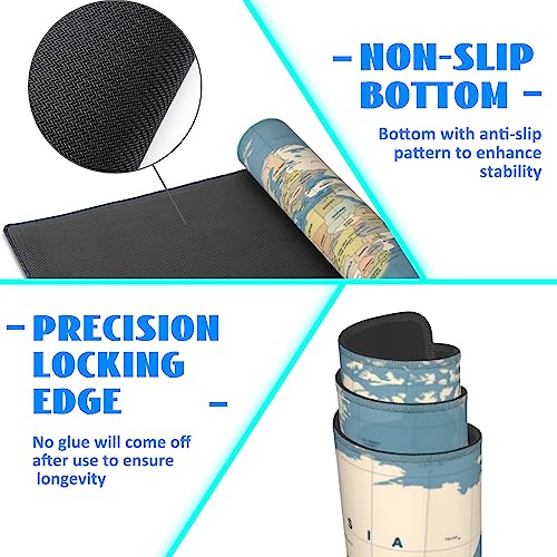 Long tapis de souris bleu pour clavier de bureau et maison