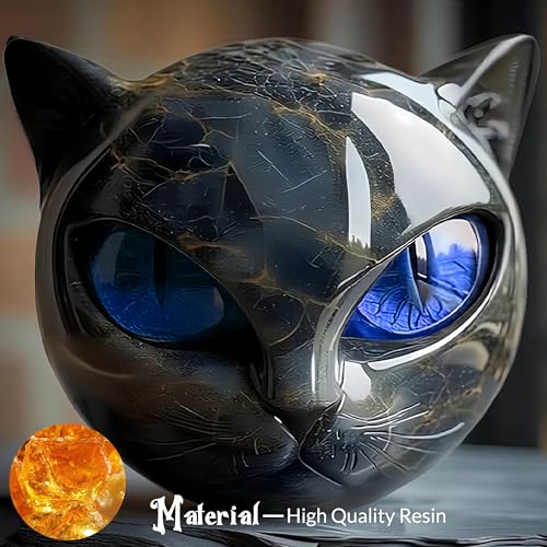 Escultura estatua gato negro de resina acrílica moderna miniatura 6