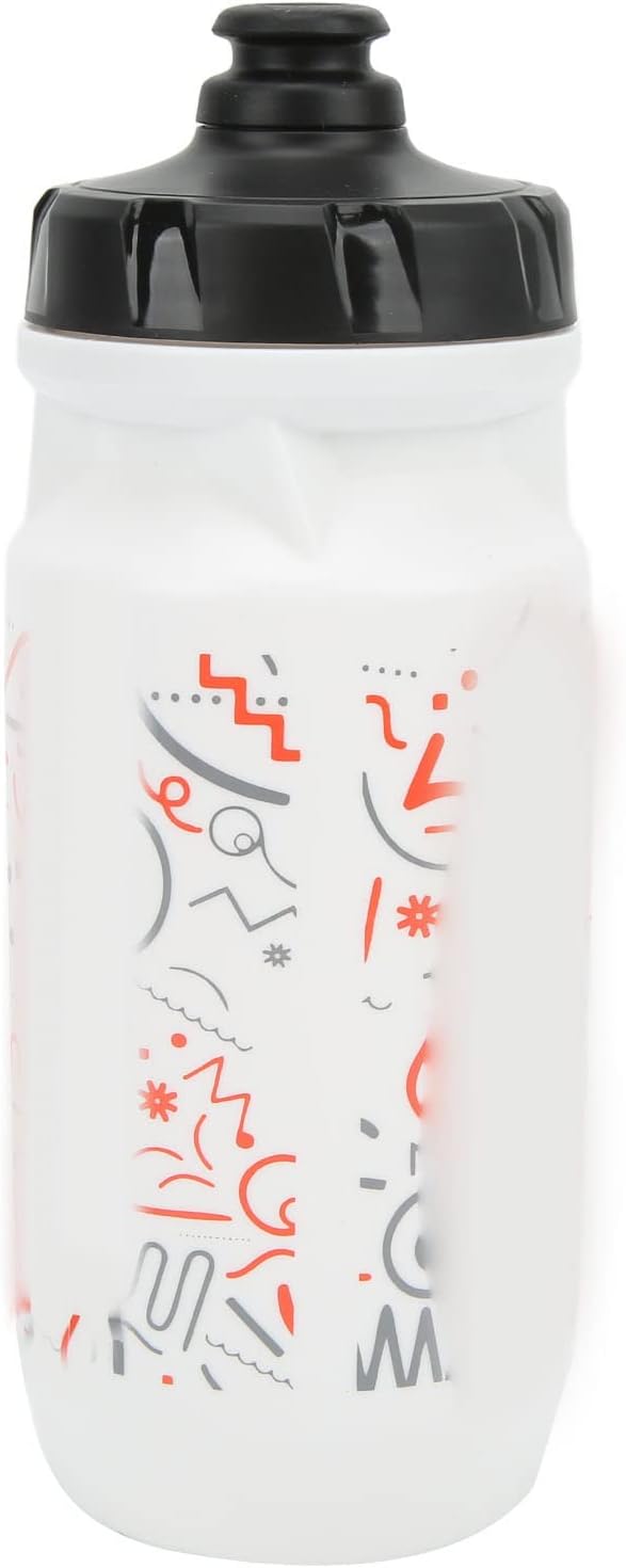 Sports Water Bottle, 550ml Mountain Bike Plastic Insulated Squeeze Water Bottle, Fits Bike Bottle Holder, Outdoor Cycling Kettle for Cycling Gym Hiking Riding Camping(White)