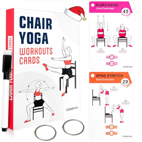 COARVXA Chair Yoga Workout Cards