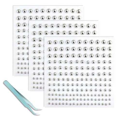 AzureRay Faux Piercing Strass Visage, Lot de 3 Piercings Adhésifs Argentés pour...