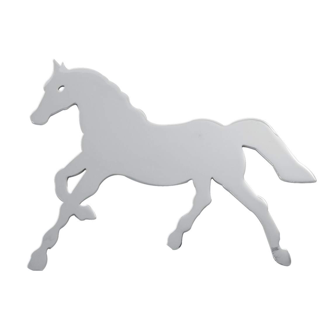 GG Grand General 90473 4-1/2 X6 inches Chrome Plated Steel Small Horse with Adhesive Tape, R/H