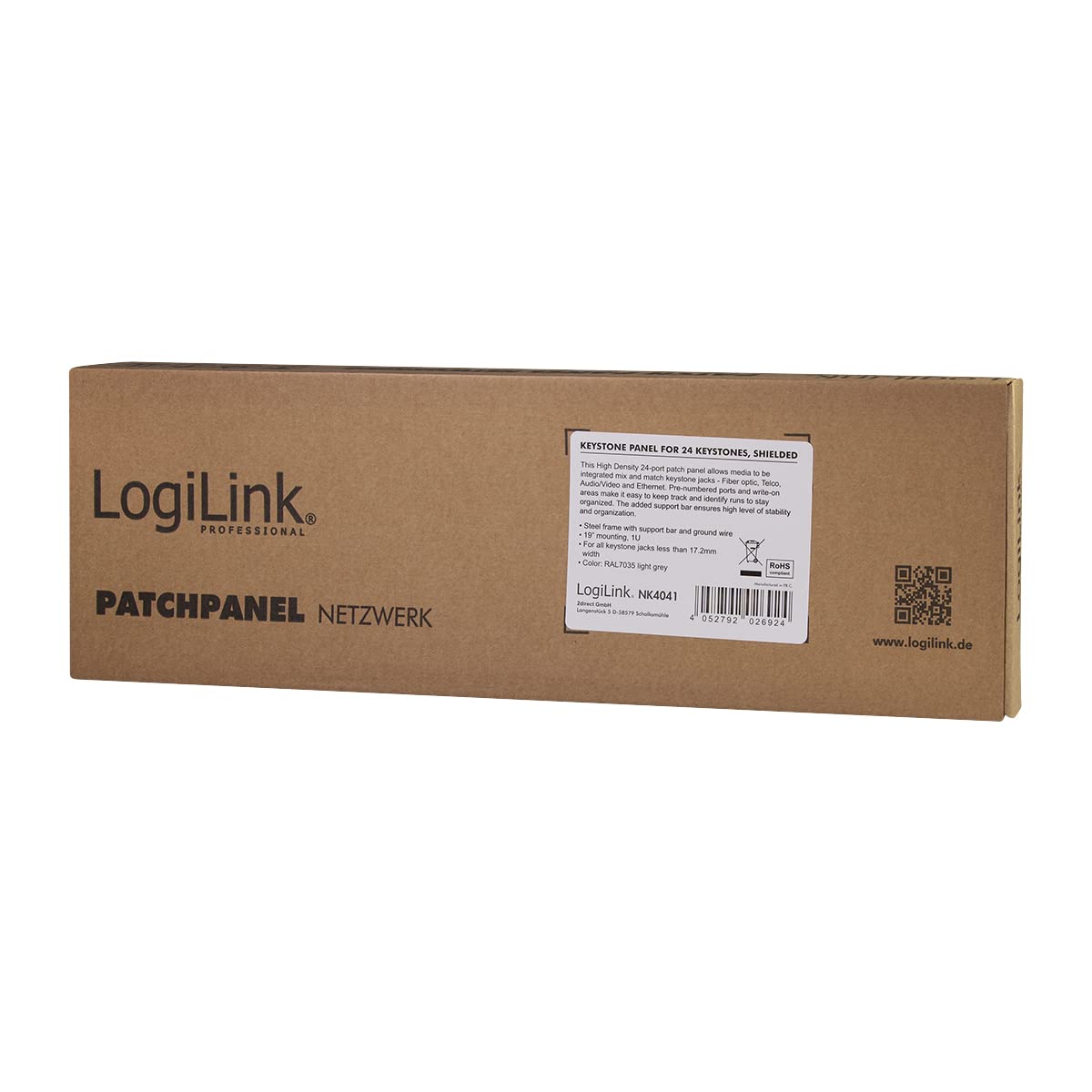 Logilink Panel De Keystone Blindado 24 Módulos, Gris