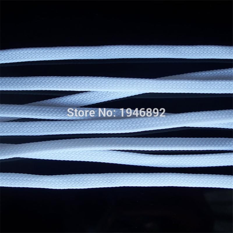 10m 30 Meters White - 4mm PET Expandable Sleeving High Density Sheathing Plaited Cable Sleeves - (Length: 30M)