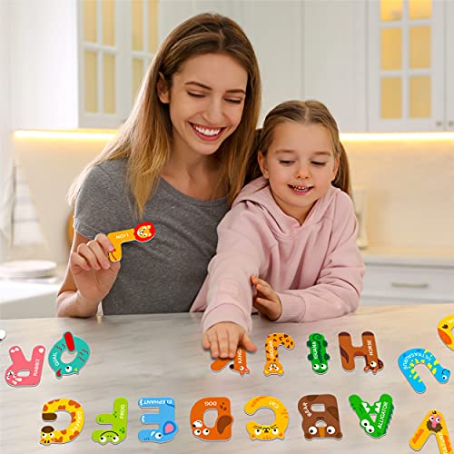 Large Size Magnetic Letters, Cute Animal Alphabet ABC Magnets for Fridge Colorful Uppercase Animals Toys Set Educational Spelling Learning Games for Kids, Toddlers 3 4 5 Years Old by SpriteGru - Image 7