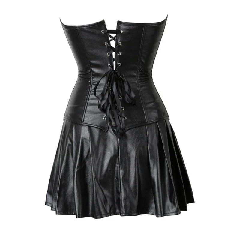 Corsetto da Donna Corset Top Women in Pelle Abiti da Corsetto con Cerniera Corsetto Sexy da Donna in Abbigliamento