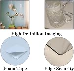 Miroir mural incassable Longueur totale pour la chambre, Miroir étanche pour le corps,4 Pack 12"x12", Miroir Non Glass Long,Stickers muraux de feuilles miroir en plastique souple