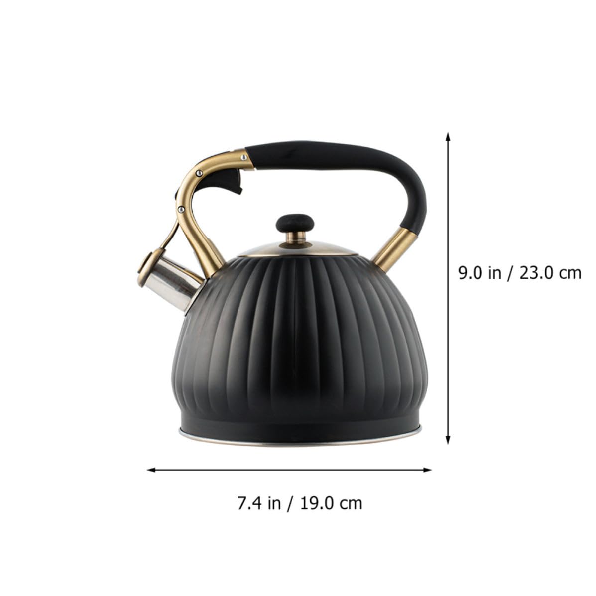 Tetera Silbante de Acero Inoxidable 3,5 L Negra para Cocina