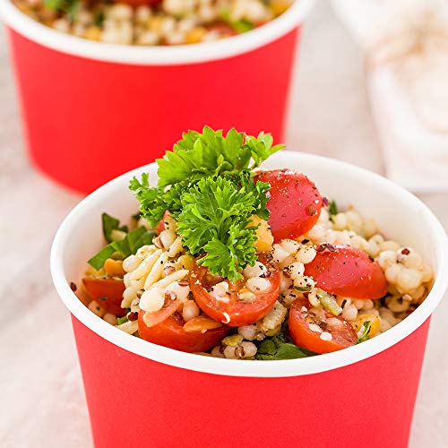 Image of Coppetta 12-Ounce Dessert Cups, 50 Disposable Ice Cream Cups - Lids Sold Separately, Sturdy, Red Paper Frozen Yogurt Bowls, For Hot And Cold Foods, Perfect For Gelato Or Mousse - Restaurantware