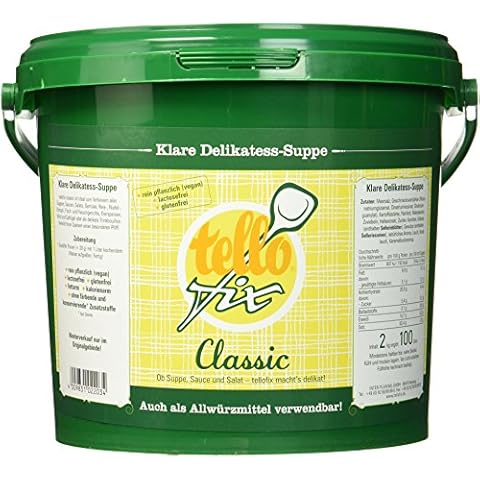 tellofix Classic Klare Delikatess-Suppe - Vielseitige Gemüse Brühe, als Universal-Würzmittel zum Verfeinern einsetzbar - kalorienarm - 1 x 2000 g Cover