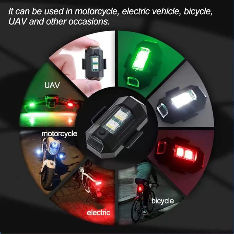 Linnet Plastic Universal Safety Signal Aircraft Blinking Strobe 7 Colors Led Light Multipurpose Waterproof For Motorbike, Helmet, Bicycle, Car, Scooties & Anywhere (Pack Of 2) - Battery Powered, Black 3