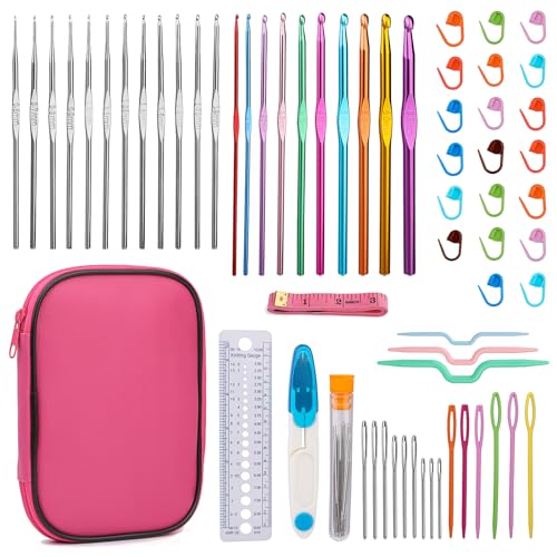 Crochet Hook Set, 60 Pcs Crochet Needles Set including Storage Case