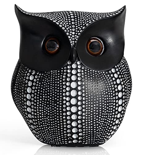 Estatua de Búho Negro de Resina Ornativa 6" miniatura 1