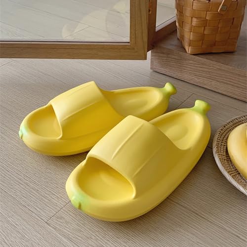 XIXITIAO Banana Sandals Slides, Open Toe Funny Cloud Slides, Summer Shower Beach Slippers2