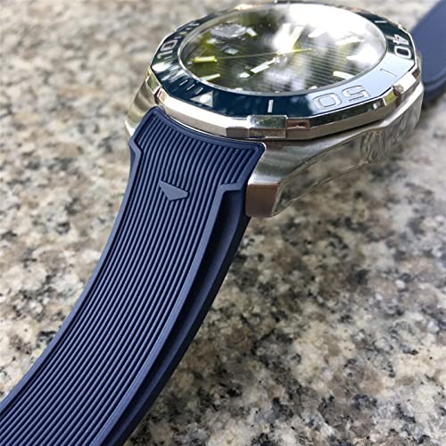 Bracelet de montre en silicone 22 mm noir compatible avec le modèle Aquaracer Way201b