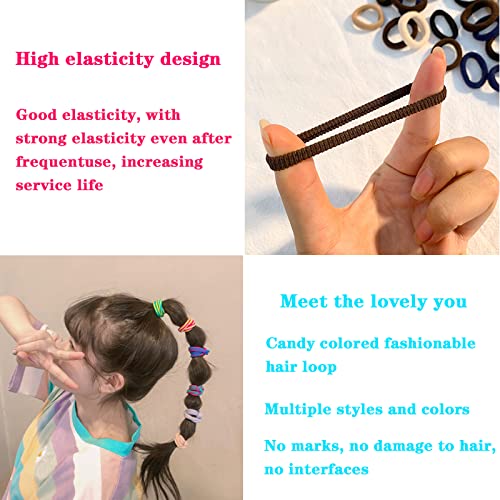 100Pcs Hair Ties For Girls Women,Cotton Seamless Baby Hair Ties For Toddler Kids Accessories Small Thick Elastic Hair Bands Ponytail Holders Brown #TOP4