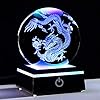 Qianwei Chinese Dragon Decor Gifts Dragon Statue Figurines Stuff Decorations 3D Laser Etched Halloween Crystal Balls Feng Shui for Witchcraft Paper Weights Glass Decor