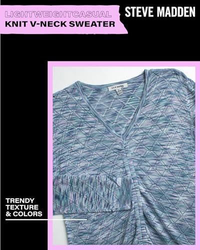 Steve Madden Girls' Shirt –Lightweight Casual Knit V-Neck Long Sleeve Shirt – Cute Top for Girls (4-16)3