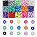 Jaydis 3600pcs 15 Colori Piatto Rotondo Polimero Argilla Distanziale Perline 6mm Colorato Rondelle Disco Fetta Heishi Perline Sciolte Gioielli FAI DA TE Braccialetto Collana Artigianato Fare