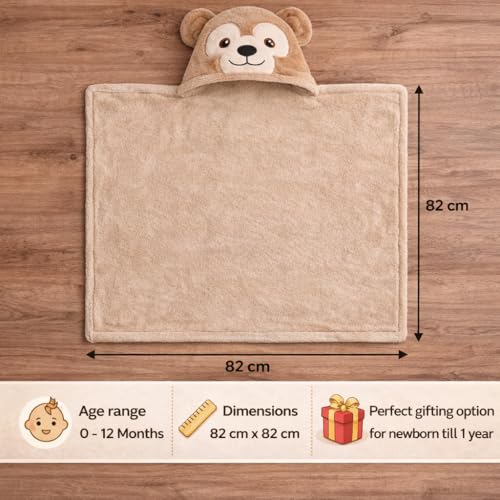 Image of First Kick Baby Blanket Newborn Combo Gift Pack of Swaddle Wrapper & Baby Bath Towel, 0-9 Months, Length 68 cm x Width 68 cm, Pack of 2 Pcs.