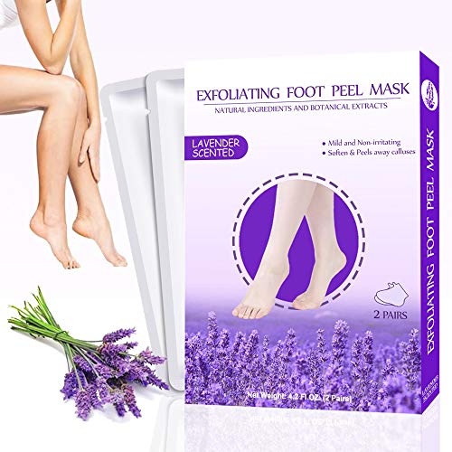 Foot Mask 2 Pairs,Exfoliating Foot Peel Mask,Peel Away Calluses & Dead Skin, Repair Rough Heels in 1-2 Weeks 