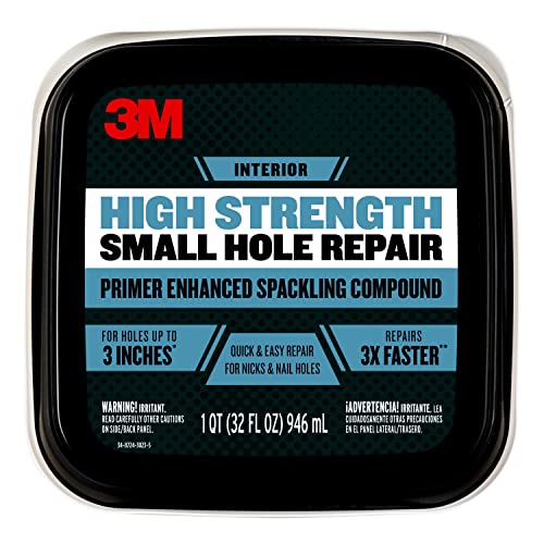 3M High Strength Spackling Compound, 32 oz., Small Hole Repair Primer Enhanced Spackling Compound, Quick & Easy Repair For Nicks & Nail Holes, No Shrinking, Cracking or Sagging (SHR-32-BB) by 3M - Image 6