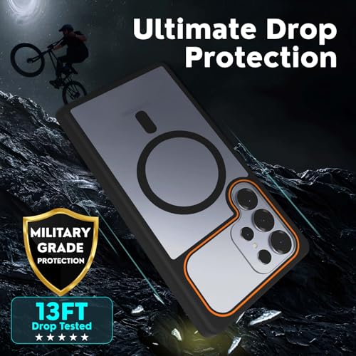 Image of AIBEX Protective Magnetic Case for Samsung Galaxy S25 Ultra 5G | Slim Protective Back Cover with Camera Lens Protection, Strong Magnetic Support & Anti-Slip Grip|Military Grade Drop Protection- Blue