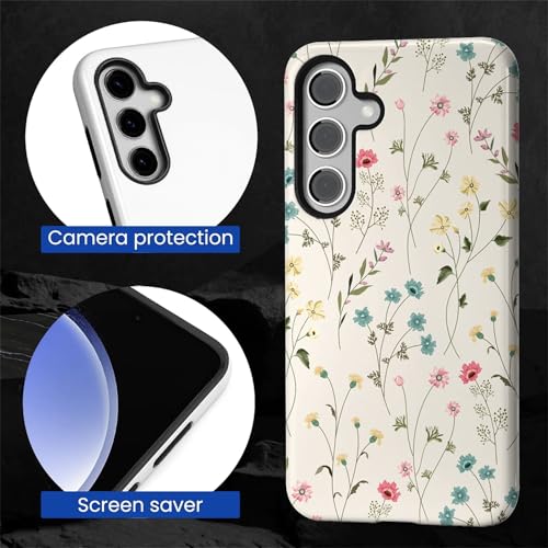 Coque Samsung S24 Plus hybride double couche antichoc fleur - 4