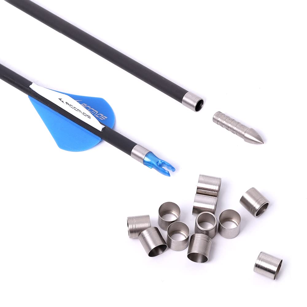 ACCMOS 50pcs Archery Ring Arrow Shaft Collar Stainless Steel Explosion-proof Ring, for Arrow Shaft Protecter Ring, Bow and Arrow Shooting Accessory (ID6.2mm OD7.2mm shaft)