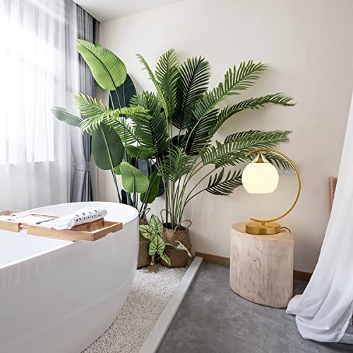 Bokt Modern Creative Globe Table Lamp Mid Century Gold Glass Table Lamp Nordic Simple Design Desk Lamp White Globe Golden Metal Reading Lighting Fixture For Bedside Nightstand Living Room Studying… #TOP2