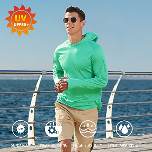 Image of Men's UPF 50+ Long Sleeve Sun Shirts UV Protection Hoodie Rash Guard Hiking Fishing Swim T Shirt