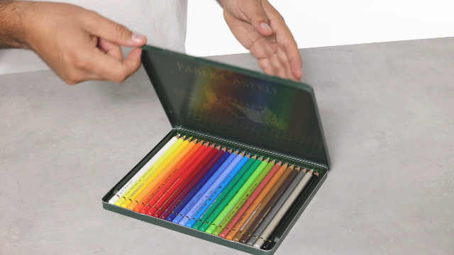 Faber-Castell 110024 Crayon de couleur Polychromos boîte métal de 24