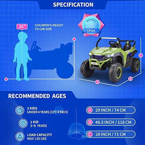 Joywhale 24V 2 Seater Kids Ride On Utv Car Powerful Electric Vehicle, With 4X75W Strong Motors, Big Battery, Easy-Drag System, 2.4G Remote Control, Soft Braking & Suspension, 2023 New Model, Bw-U20 #TOP4