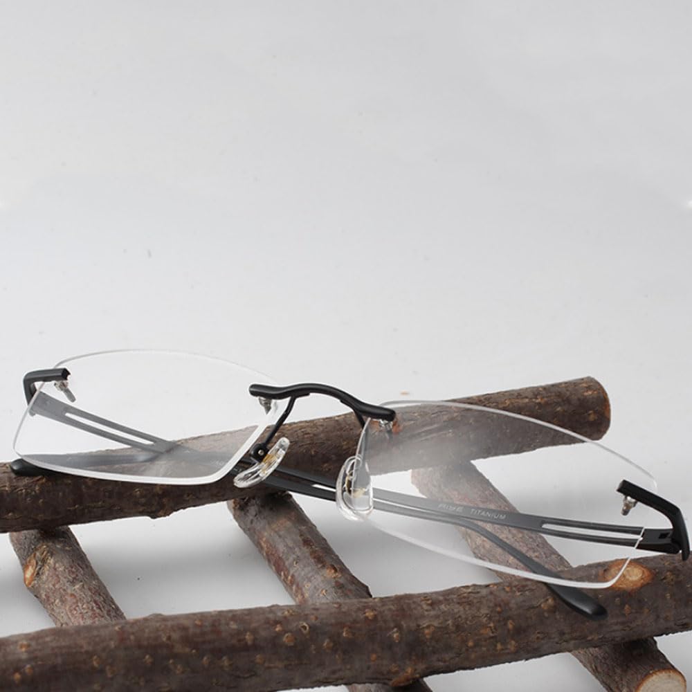 QYAJS 1 par de brazos de marco de metal sin montura de aleación de titanio para gafas, patas y puente de nariz, lentes de repuesto para templo, marco de gafas, tornillos y destornillador (agujero