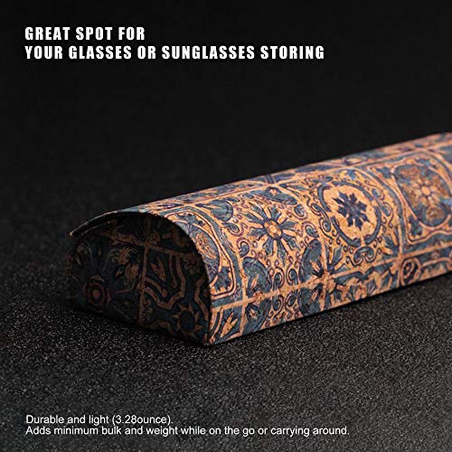 Longjet Glasses Case Hard Shell, Cork Eye Glass Carry Box, For Eyeglass And Sunglasses (Blue Flower) #TOP2