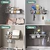 Veken 6-Pack Rustproof & Waterproof Shower Caddy, Adhesive Shelves Rack, Large Capacity Bathroom, College Dorm & Apartment Organizers, No-Drill Wall Mount Living Room & Bedroom Decor, Light Grey #5