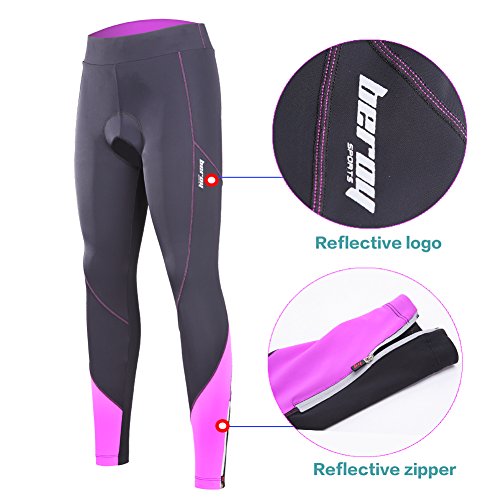 image for beroy Women 3D Padded Cycling Pants with Adjust Drawstring,Ladies Comp