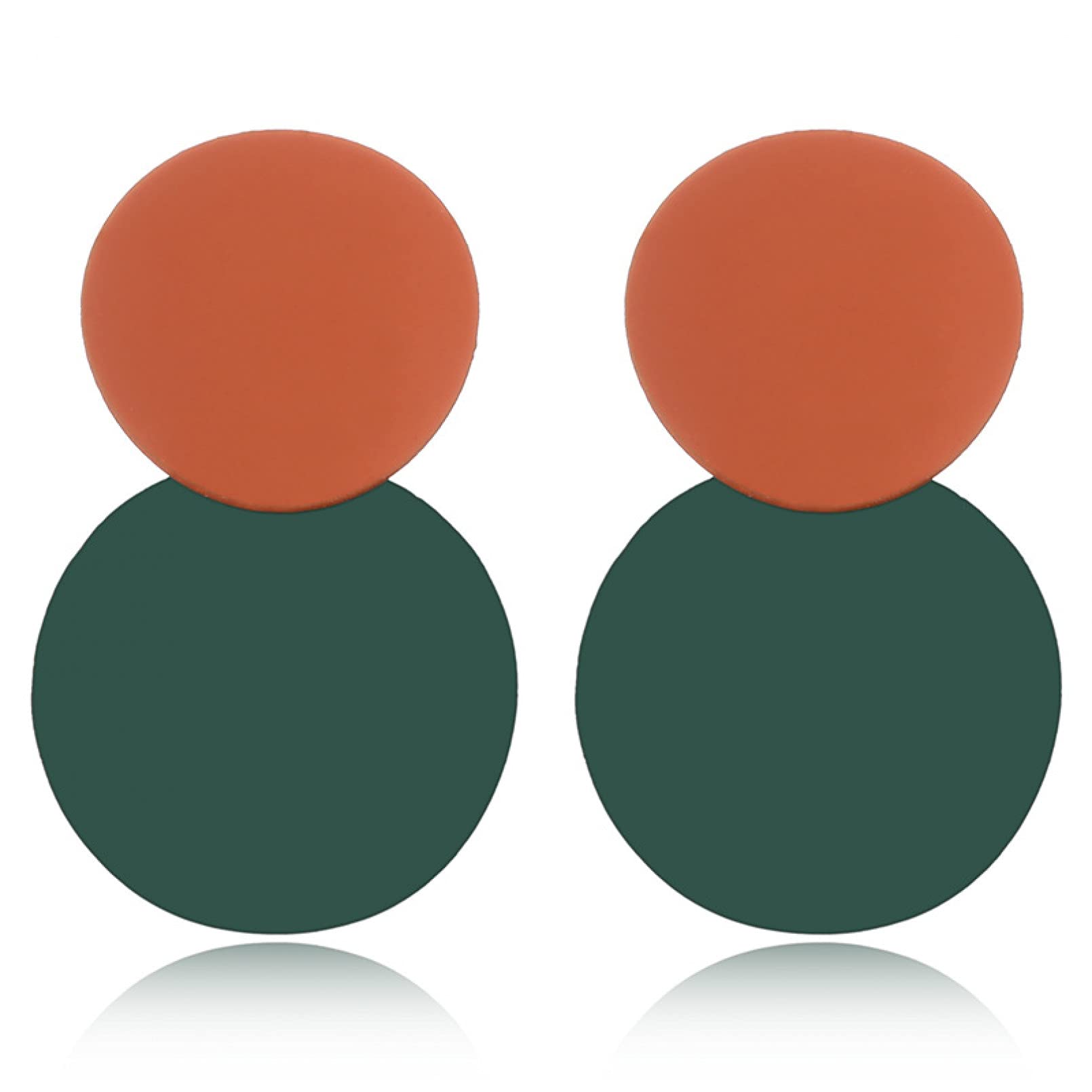 Boucles d'oreilles en Argent Style Double Ronde pour le Quotidien - 2