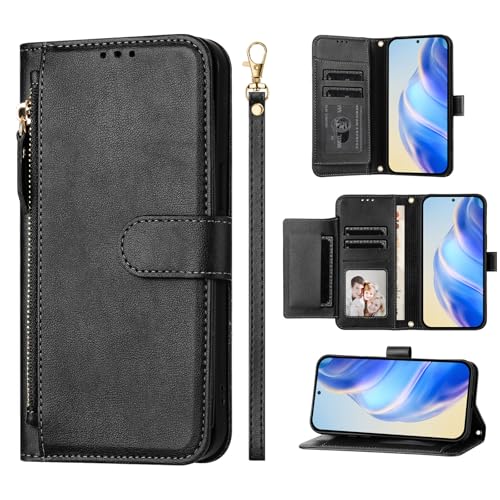 Coque Samsung Galaxy S25 Ultra noir avec étui portefeuille amovible et support vidéo à rabat